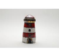 Ceramic hand painted lighthouse - Phare en faience H.21cm